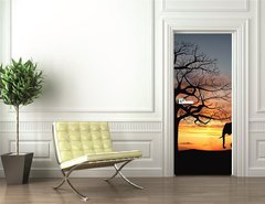 Samolepka na dvee flie 90 x 220, 9699496 - Group of elephant in africa - Skupina slon v Africe