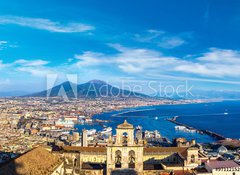 Fototapeta vliesov 100 x 73, 97112152 - Napoli  and mount Vesuvius in  Italy - Napoli a hora Vesuv v Itlii