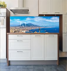 Fototapeta do kuchyn flie 180 x 60  Napoli and mount Vesuvius in Italy, 180 x 60 cm