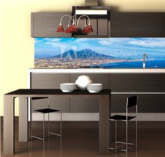 Fototapeta do kuchyn flie 260 x 60  Napoli and mount Vesuvius in Italy, 260 x 60 cm