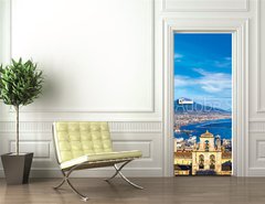 Samolepka na dvee flie 90 x 220  Napoli and mount Vesuvius in Italy, 90 x 220 cm