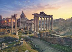 Fototapeta160 x 116  Roman Forum. Image of Roman Forum in Rome, Italy during sunrise., 160 x 116 cm