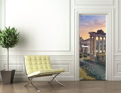 Samolepka na dvee flie 90 x 220  Roman Forum. Image of Roman Forum in Rome, Italy during sunrise., 90 x 220 cm