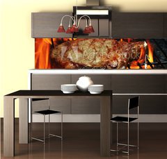 Fototapeta do kuchyn flie 260 x 60  Grilled Steaks, 260 x 60 cm