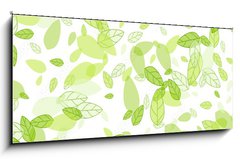 Skleněný obraz 1D panorama - 120 x 50 cm F_AB100440261 - seamless background with green leaves - bezešvé pozadí se zelenými listy