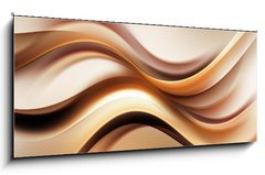 Skleněný obraz 1D panorama - 120 x 50 cm F_AB100548617 - Abstract Gold Wave Design Background - Pozadí abstraktní zlaté vlny