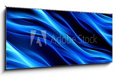 Obraz 1D panorama - 120 x 50 cm F_AB100723342 - Art Abstract Blue Glow Wave Design Background