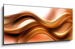 Obraz 1D panorama - 120 x 50 cm F_AB102386676 - Abstract Gold Brown Wave Design Background