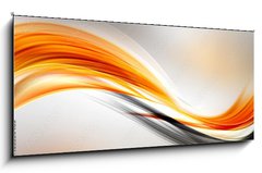 Skleněný obraz 1D panorama - 120 x 50 cm F_AB103336485 - Abstract Sun Gold Wave Design Background