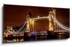 Sklenn obraz 1D - 120 x 50 cm F_AB104981614 - Tower Bridge at Night - Tower Bridge v noci