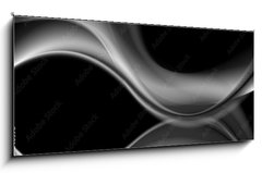 Obraz 1D panorama - 120 x 50 cm F_AB107540596 - Dark abstract monochrome smooth waves background