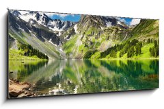 Sklenn obraz 1D panorama - 120 x 50 cm F_AB11281080 - Mountain lake