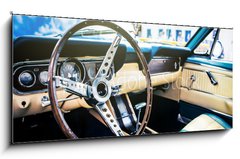 Obraz 1D panorama - 120 x 50 cm F_AB113885673 - Inside view of classic american car.