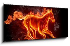 Sklenn obraz 1D - 120 x 50 cm F_AB11746508 - Fiery stallion