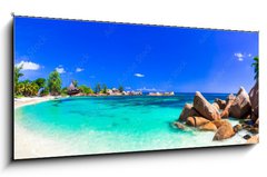 Obraz 1D panorama - 120 x 50 cm F_AB118051170 - amazing tropical holidays in paradise beaches of Seychelles,Praslin - asn tropick dovolen na rajskch plch Seychel, Praslin