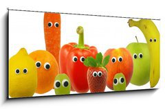 Obraz 1D panorama - 120 x 50 cm F_AB11914445 - Friendly Fruit and Vegetables