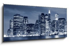 Sklenn obraz 1D panorama - 120 x 50 cm F_AB11982287 - Lower Manhattan skyline At Night