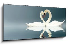 Obraz 1D panorama - 120 x 50 cm F_AB12112158 - Love Swans