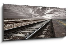 Sklenn obraz 1D panorama - 120 x 50 cm F_AB12591231 - railway - eleznice