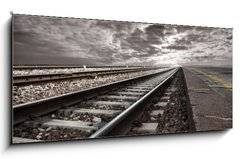 Skleněný obraz 1D panorama - 120 x 50 cm F_AB12591231 - railway - železnice