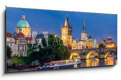 Obraz 1D panorama - 120 x 50 cm F_AB126988568 - River Vltava at Dusk Prague Czech Republic - eka Vltava za soumraku Praha esk republika