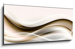 Sklenn obraz 1D panorama - 120 x 50 cm F_AB128332705 - Abstract Brown Gold Wave Design Background - Pozad abstraktn hnd zlat vlny