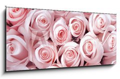 Obraz 1D panorama - 120 x 50 cm F_AB128745282 - Pink roses as a background