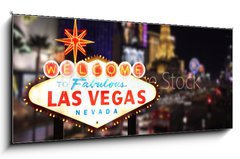 Sklenn obraz 1D panorama - 120 x 50 cm F_AB13126695 - Welcome to Las Vegas Nevada