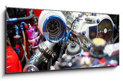 Sklenn obraz 1D panorama - 120 x 50 cm F_AB131553011 - Engine car in vibrant and powerful.