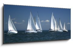 Obraz   start of a sailing regatta, 120 x 50 cm