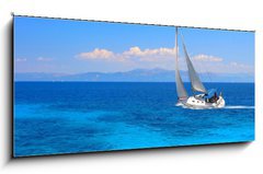 Sklenn obraz 1D panorama - 120 x 50 cm F_AB14821567 - Sailing yacht