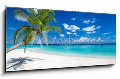 Obraz 1D panorama - 120 x 50 cm F_AB151547263 - coco palm panorama wide format on tropical paradise dream beach