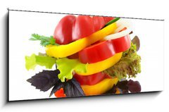 Sklenn obraz 1D panorama - 120 x 50 cm F_AB15196613 - Vegetables sandwich.