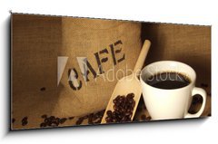 Sklenn obraz 1D panorama - 120 x 50 cm F_AB15535460 - Frischer Kaffee - erstv kva