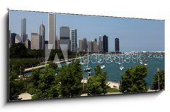 Obraz 1D panorama - 120 x 50 cm F_AB15938614 - Chicago Summer Panorama