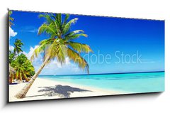 Sklenn obraz 1D panorama - 120 x 50 cm F_AB166266454 - Schner Strand im Paradies