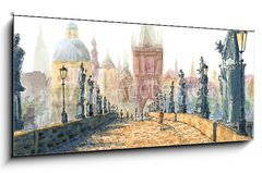 Sklenn obraz 1D panorama - 120 x 50 cm F_AB167381357 - Charles Bridge (Prague, Czech Republic)