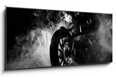 Obraz   High power motorcycle chopper at night., 120 x 50 cm