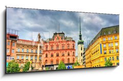 Sklenn obraz 1D panorama - 120 x 50 cm F_AB171660026 - Freedom Square, the main square of Brno in Czech Republic