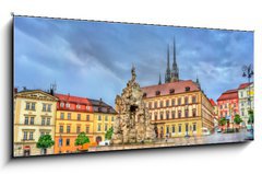 Sklenn obraz 1D panorama - 120 x 50 cm F_AB171778400 - Parnas Fountain on Zerny trh square in the old town of Brno, Czech Republic