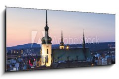 Sklenn obraz 1D panorama - 120 x 50 cm F_AB172816175 - Old town of Brno as seen from the town hall tower.