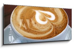 Sklenn obraz 1D panorama - 120 x 50 cm F_AB17603905 - Cappuccino mit Herz