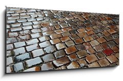 Obraz 1D panorama - 120 x 50 cm F_AB176627639 - Wet Stone Pavement