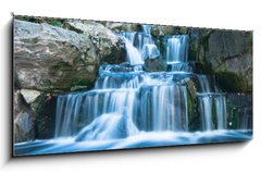 Skleněný obraz 1D panorama - 120 x 50 cm F_AB18259137 - Oriental waterfall landscape - Orientální vodopád krajiny
