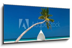 Obraz 1D panorama - 120 x 50 cm F_AB196863504 - Beautiful tropical beach in Maldives