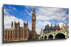 Sklenn obraz 1D panorama - 120 x 50 cm F_AB19785682 - Big Ben and Houses of Parliament, London, UK