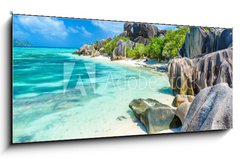 Obraz 1D panorama - 120 x 50 cm F_AB199617709 - Source d`Argent Beach at island La Digue, Seychelles