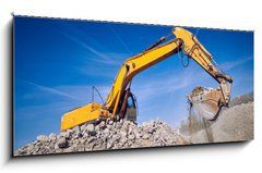 Obraz 1D panorama - 120 x 50 cm F_AB202023771 - excavator loader machine at construction site