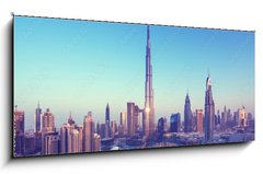 Sklenn obraz 1D panorama - 120 x 50 cm F_AB204287935 - Dubai skyline, United Arab Emirates