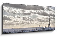 Sklenn obraz 1D - 120 x 50 cm F_AB21208054 - Vue depuis les toits de Paris - Tour Eiffel